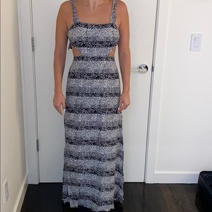 Aztec print maxi dress with cut outs